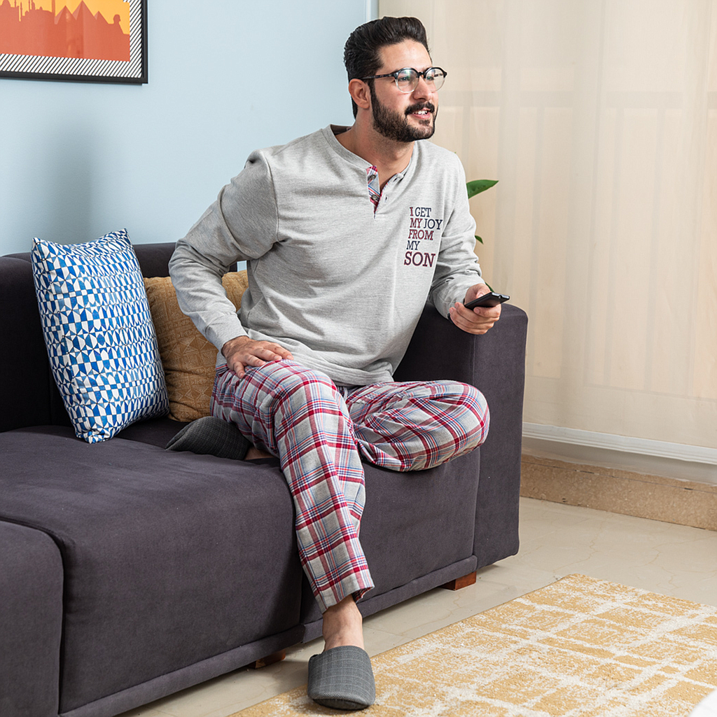 Joyful father pajama Men's pajama buttons 