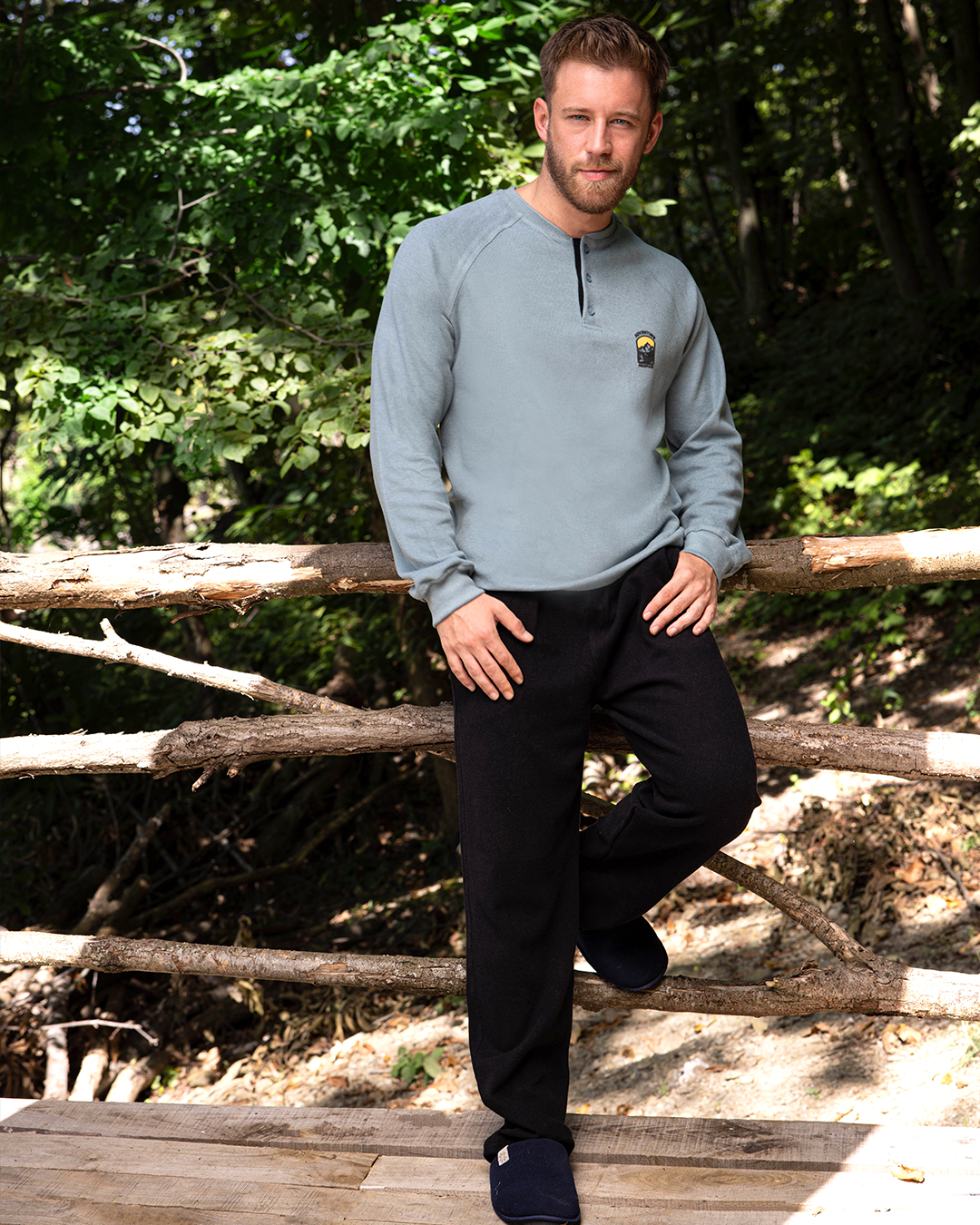 Men's cashmere pajamas Adventure mountain