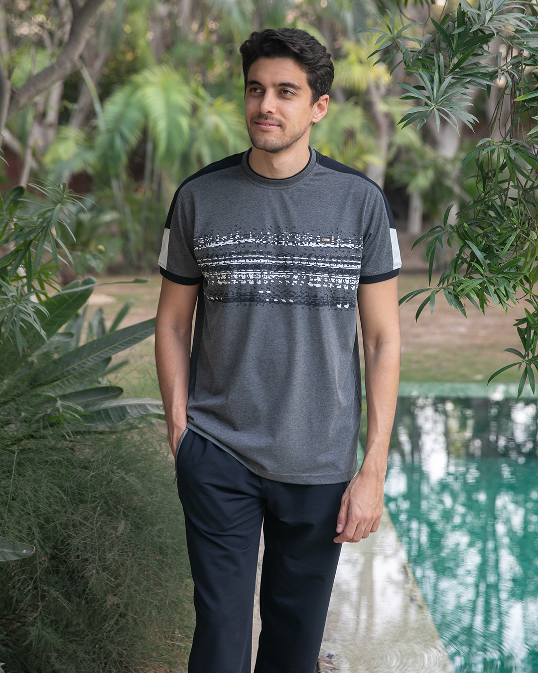 GALVANI بيجامه رجالي راوند مطرز