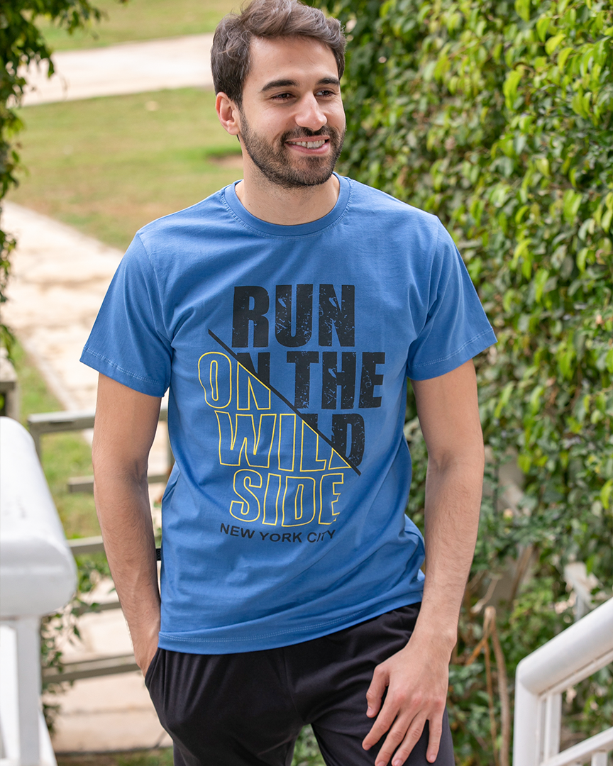 Run men's pajamas half sleeve pants