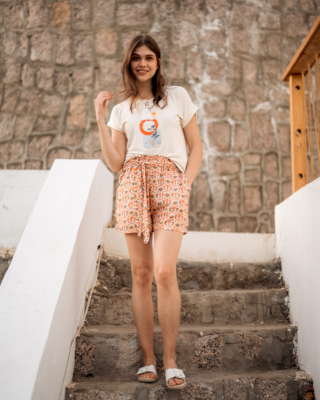 Plain viscose pajamas for women * printed