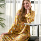 Viscose shirt with floral sleeves 50
