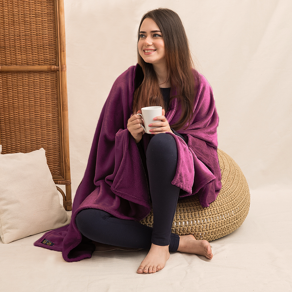 Plain polar blanket, 220 x 180 cm