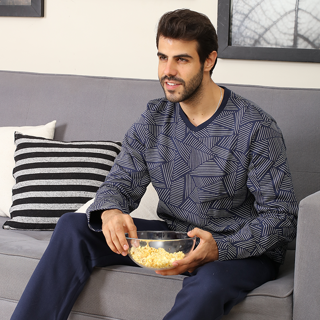 V بيجاما رجالي مطبوعه