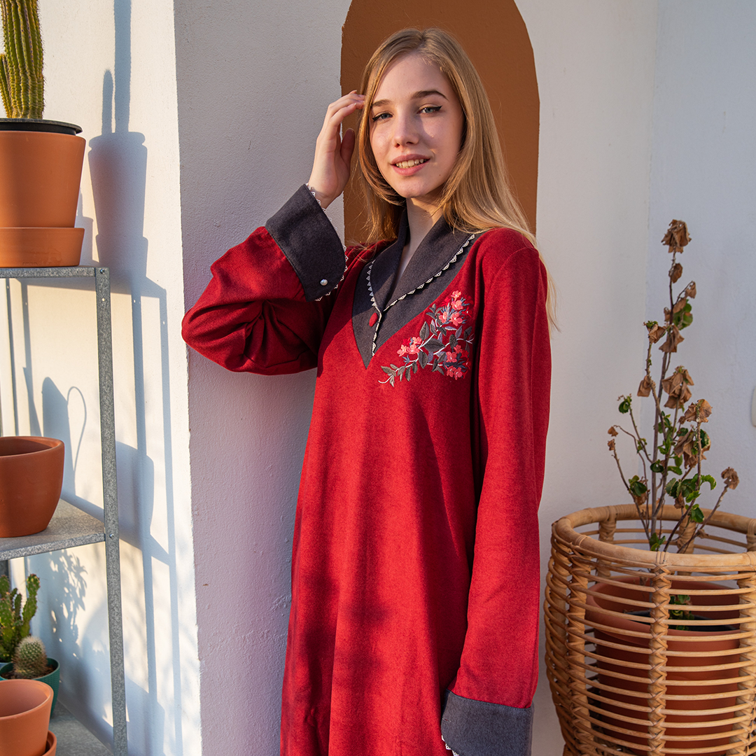 A nightshirt with buttons on the chest