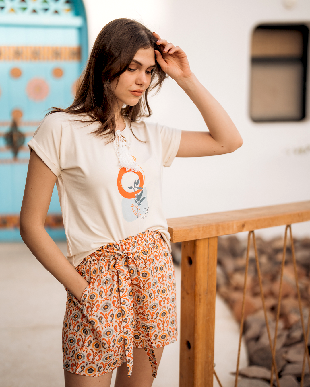 Plain viscose pajamas for women * printed