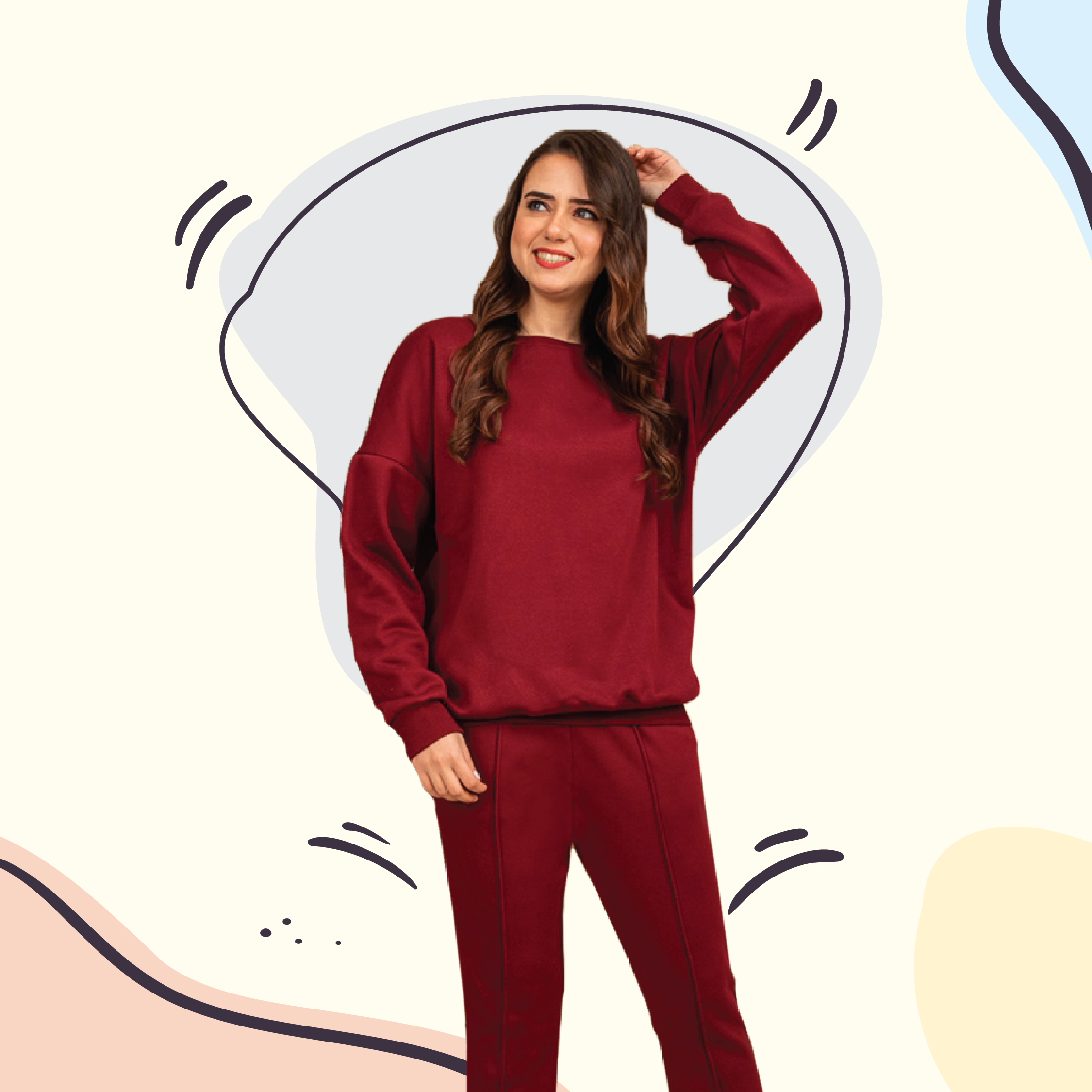 Women's Melton pajamas lined with fur