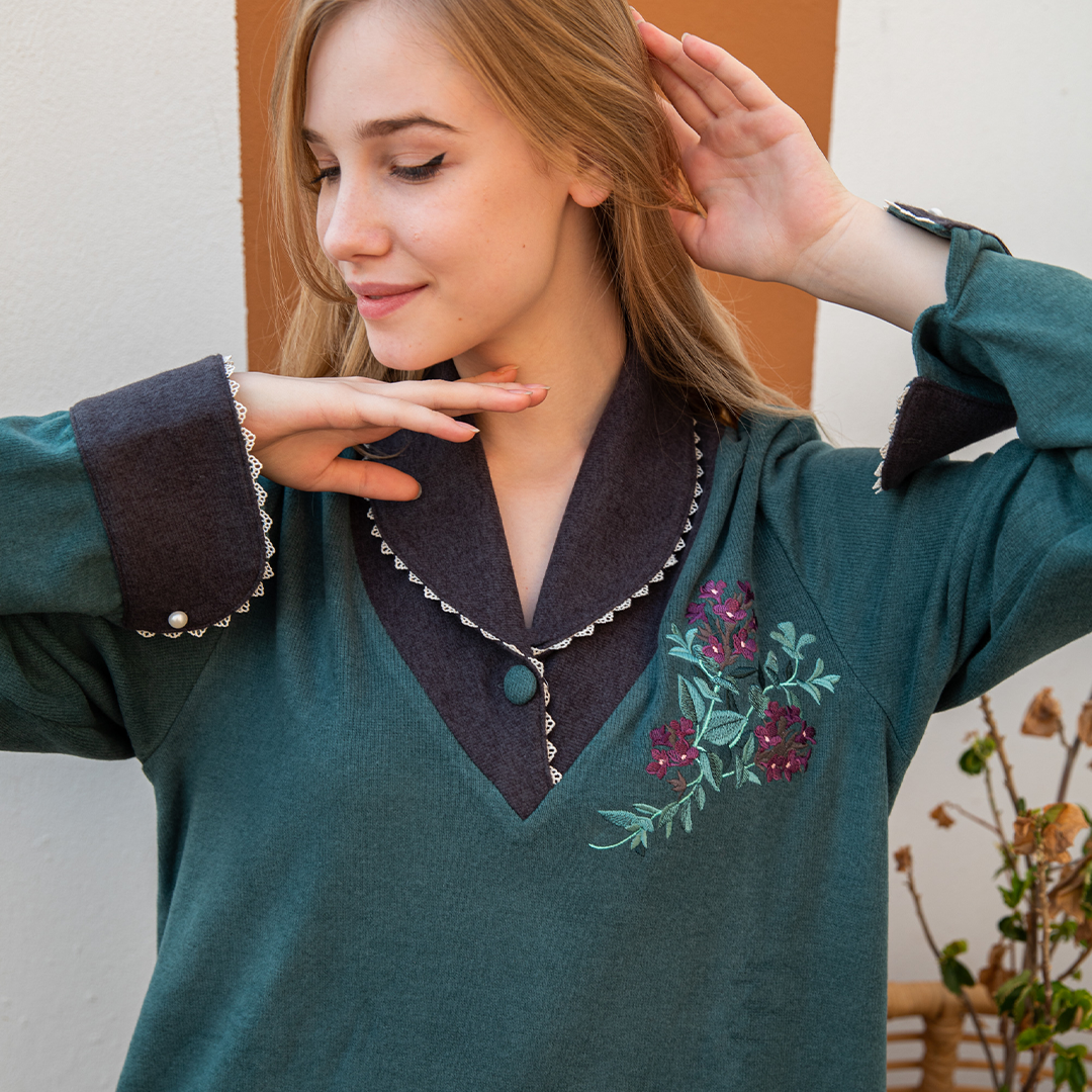 A nightshirt with buttons on the chest
